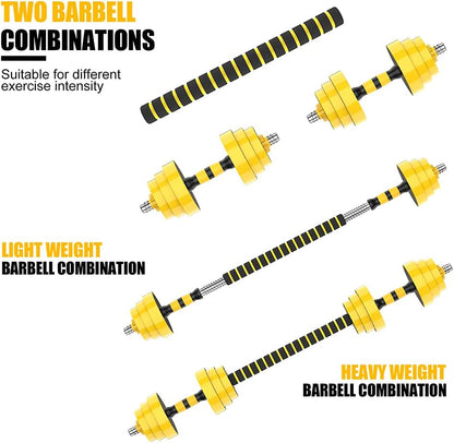 55Lbs Adjustable Dumbbell Barbell Kettlebell, Free Weights 3-In-1 Dumbbell Barbell Kettlebell Set, Non-Slip Hand Dumbbell for Home, Gym, Office