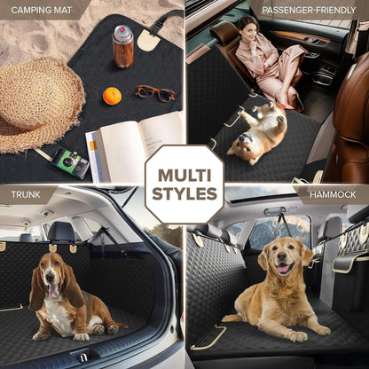 Sharlovy Heavy Duty, Waterproof, Nonslip Dog Car Seat Cover with Extender for Aggressive Chewer for Pets