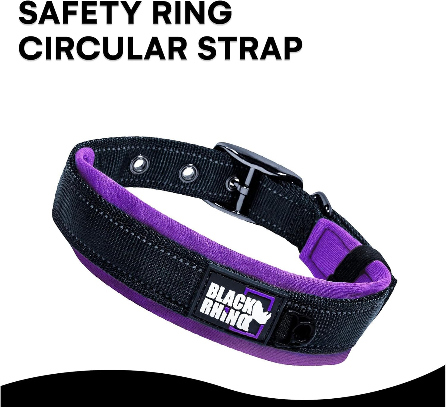 Reflective Dog Collar - Heavy Duty Adjustable Comfort Collar with Ultra Soft Neoprene Padding for All Breeds - Weatherproof, Lightweight Dog Collars for Medium Dogs (Medium, Purple/Black)