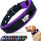 Reflective Dog Collar - Heavy Duty Adjustable Comfort Collar with Ultra Soft Neoprene Padding for All Breeds - Weatherproof, Lightweight Dog Collars for Medium Dogs (Medium, Purple/Black)