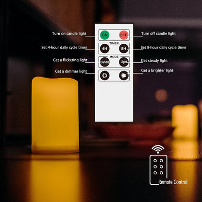 Outdoor Waterproof Battery Operated Flameless LED Pillar Candles with Remote Timer Flickering Electric Plastic Resin Decorative Lights for Xmas Christmas Wedding Party Decorations Gifts Supplies 3 PCS